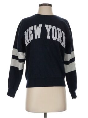 New York Navy and White Crewneck Sweater